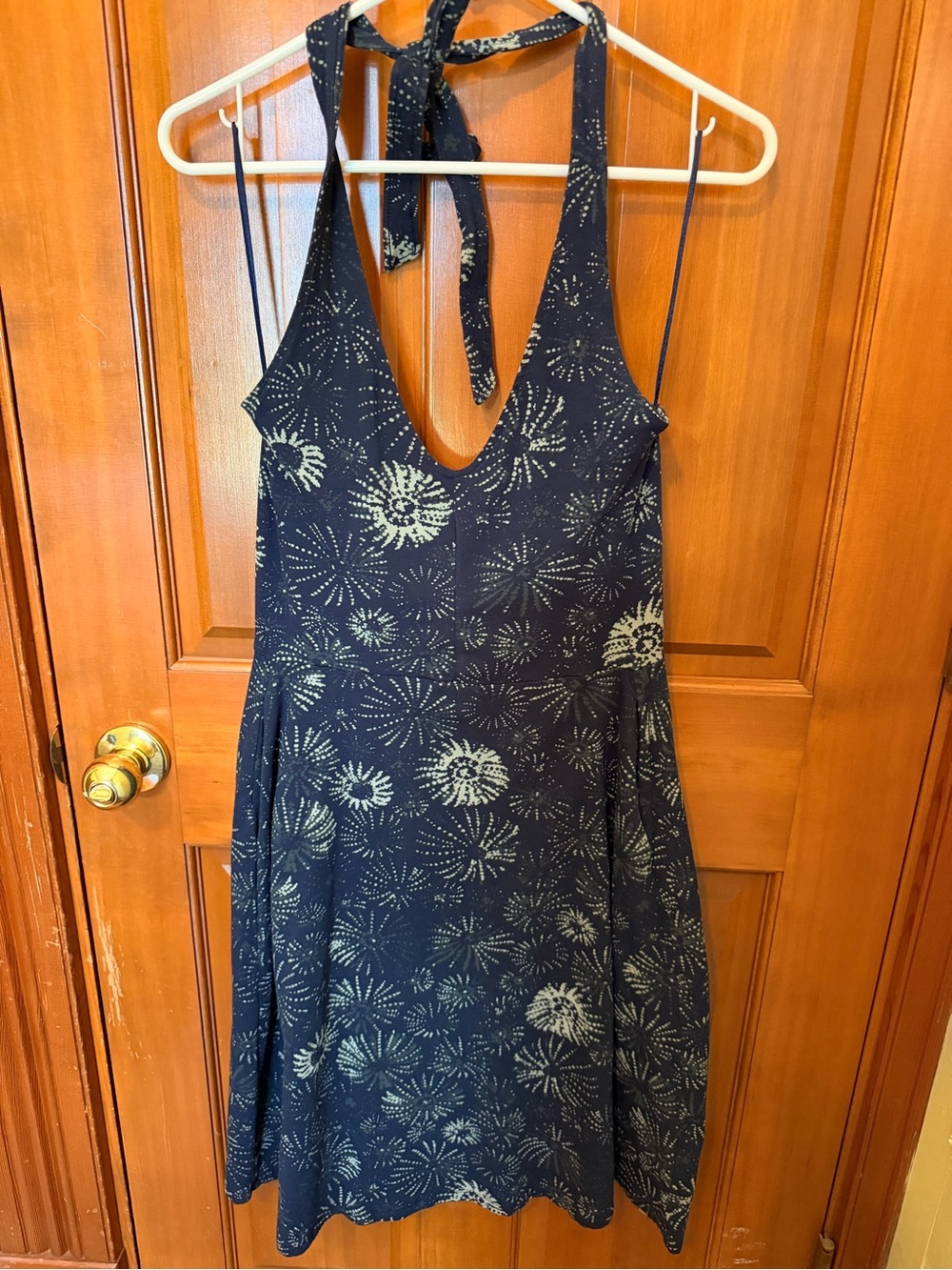 Pact Organic Cotton Navy Dress with Light Burst Print